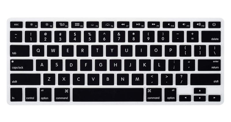 CaseBuy غطاء لوحة مفاتيح CaseBuy لجهاز MacBook Air 13 بوصة لجهاز MacBook Air 13 بوصة A1369 A1466 2012-2017 و MacBook Pro 13 بوصة، 15 بوصة (مع أو بدون شاشة Retina، 2015 أو إصدار أقدم)، أسود - Image 1
